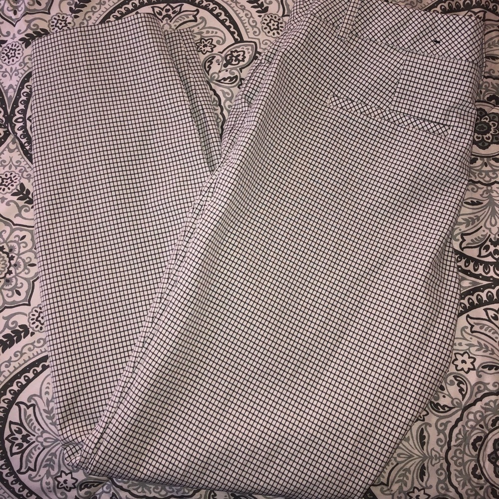 Express Black and White Plaid Pants